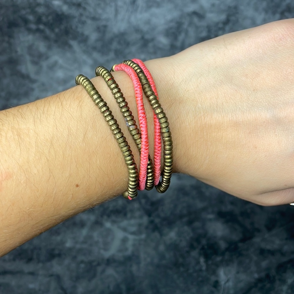 Brass Beaded Wrap Beacelet
